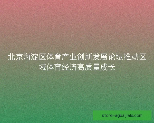 北京海淀区体育产业创新发展论坛推动区域体育经济高质量成长